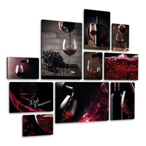 Vino Rosso Quadri set 10 pannelli
