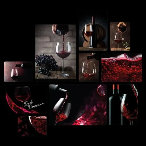 Vino Rosso Quadri set 10 pannelli