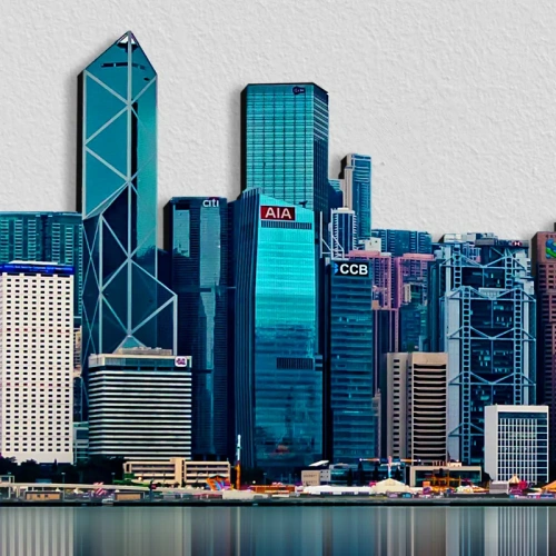 Hong Kong Skyline Fotografico Sagomato