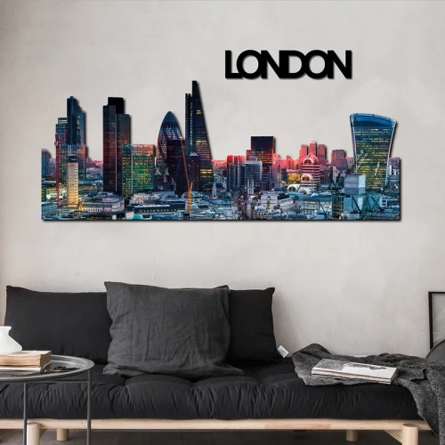 Londra City Skyline Fotografico Sagomato