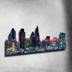 Londra City Skyline Fotografico Sagomato