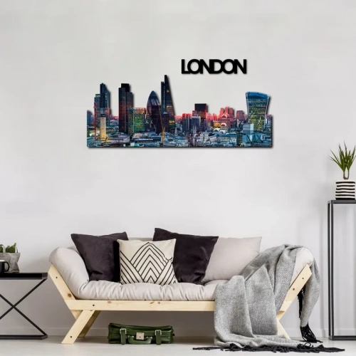 Londra City Skyline Fotografico Sagomato