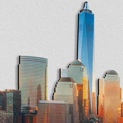 New York di sera Skyline Fotografico Sagomato