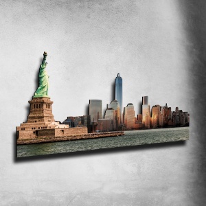 New York Liberty Skyline Fotografico Sagomato