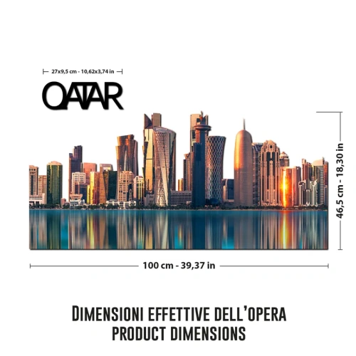 Qatar Giorno Skyline Fotografico Sagomato