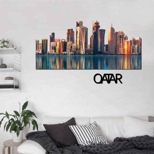Qatar Giorno Skyline Fotografico Sagomato