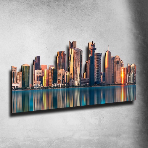 Qatar Giorno Skyline Fotografico Sagomato