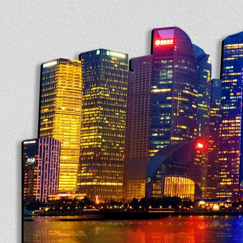 Shangai Skyline Fotografico Sagomato