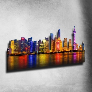 Shangai Skyline Fotografico Sagomato