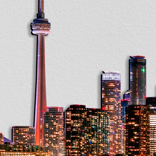 Toronto notte Skyline Fotografico Sagomato