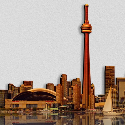 Toronto giorno Skyline Fotografico Sagomato
