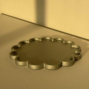 Svuotatasche Flower metallizzato in legno